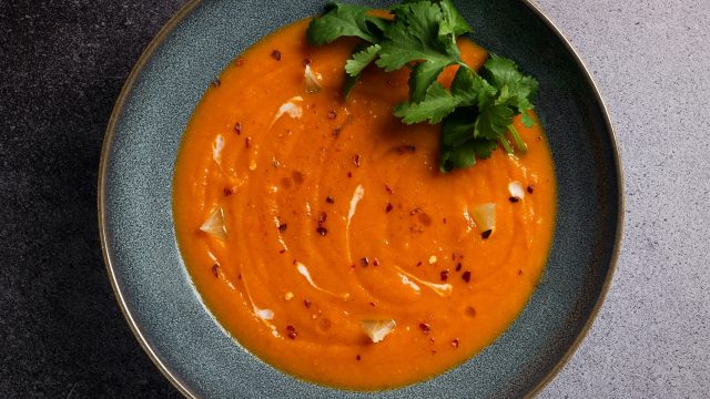 Carrot Cashew with Cilantro Soup